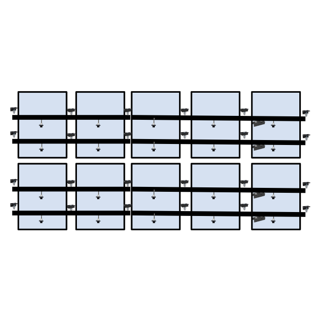 10 x DIY solar panel mounting kit (5+5)