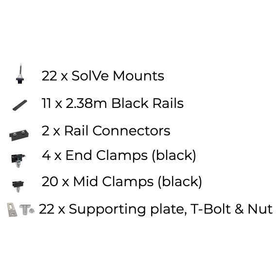 11 x DIY solar panel mounting kit (portrait)