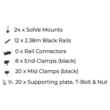 12 x DIY solar panel mounting kit (6+6)