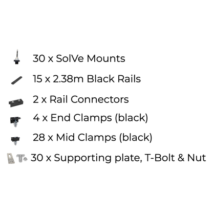 15 x DIY solar panel mounting kit (portrait)