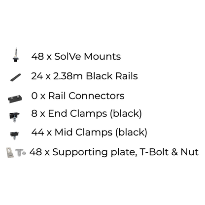 24 x DIY solar panel mounting kit (12+12)