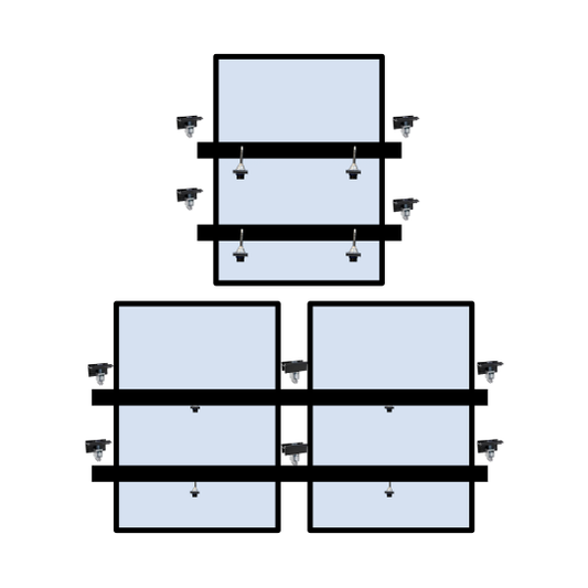 3 x Solar panel mounting kit (2+1)