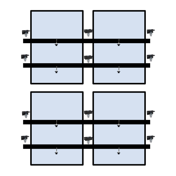 4 x Solar panel mounting kit (2+2)