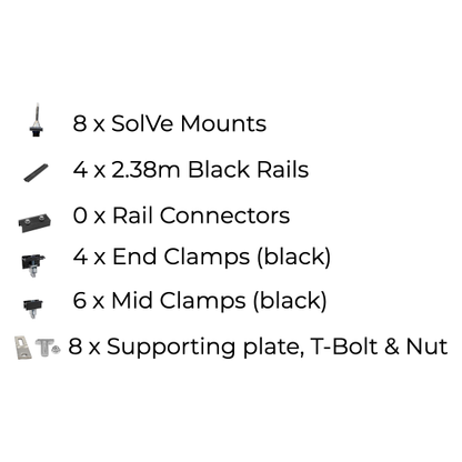 4 x Solar panel mounting kit (Portrait)