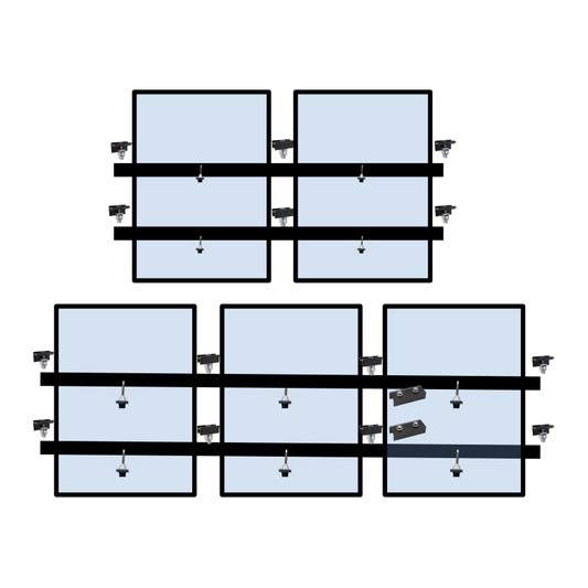 5 x DIY solar panel mounting kit (3+2)