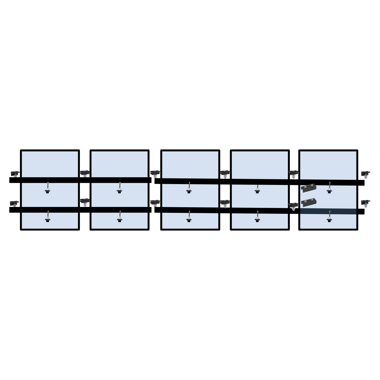 5 x Solar panel mounting kit (portrait)