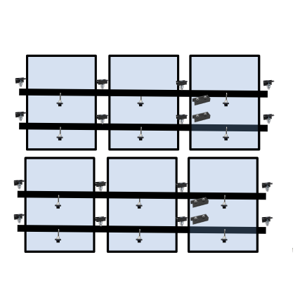 6 x DIY solar panel mounting kit (3+3)