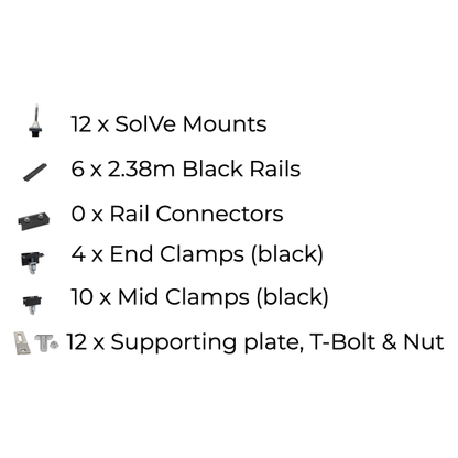 6 x DIY solar panel mounting kit (portrait)